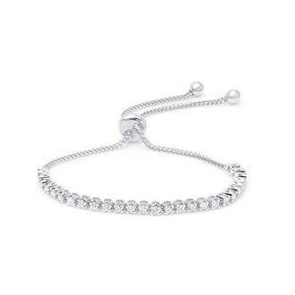 Graziela Diamond Bolo Bracelet in White in White Gold at Nordstrom, Size Medium