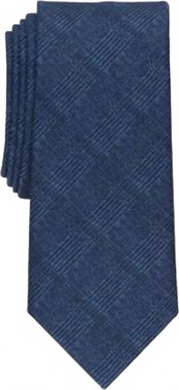 Alfani Mens Munroe Slim Glen Plaid Tie In Navy
