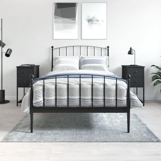 vidaXL Mesitas De Noche 2 Uds Madera De Ingenier&iacute;a Negro 32x42x70 Cm Vidaxl