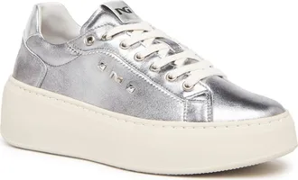 Nero Giardini Metallic Platform Sneaker in Silver at Nordstrom, Size 10Us