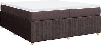 vidaXL Vidaxl - Cama Box Spring Con Colch&oacute;n Tela Marr&oacute;n Oscuro 200x200 Cm