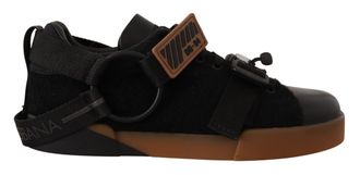 Dolce & Gabbana Heren Zwarte Leren Lage Casual Sneakers