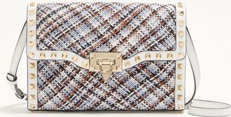 Valentino Garavani Valentino Garavani Rockstud Small Shoulder Bag In Woven Fabric Wo