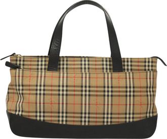 Burberry Nova Check Beige Canvas Tote Bag (Pre-Owned)
