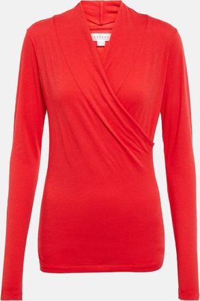 Velvet Meri draped cotton-blend top