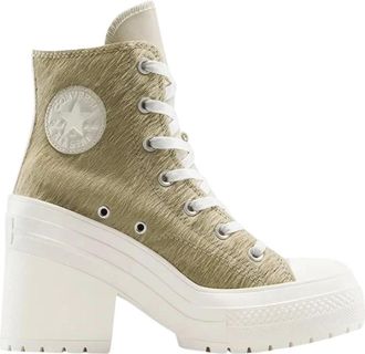 Converse Schoenen, Dames, Groen, 39 EU, Leer, Chuck De Luxe Enkellaarsjes