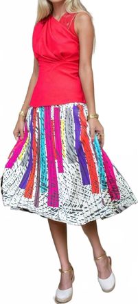 Eva Franco Ingrid Pleated Midi Skirt In Battenburg