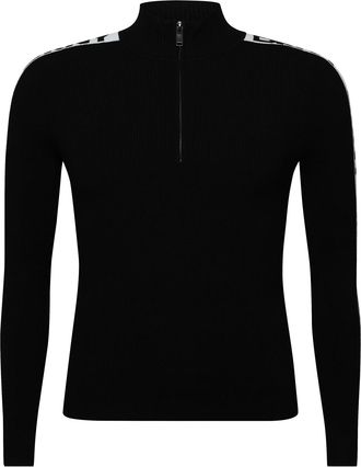 DKNY Damestrui met lange mouwen, 1/4 rits en logo van DKNY in zwart