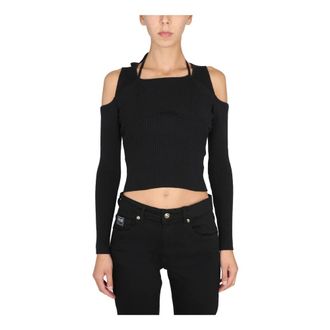 Versace Jeans Couture Dames, Truien, Zwart, Maat: XS Katoen