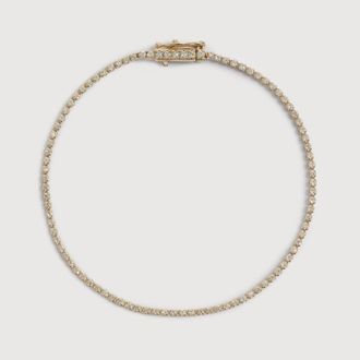 Monica Vinader Gold 1.4mm Diamond Tennis Bracelet Lab Grown Diamond