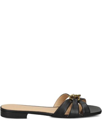 Lauren Ralph Lauren Sandali in pelle con fibbie - Nero