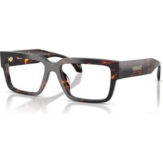 Versace 55mm Rectangle optical glasses in Tortoise at Nordstrom