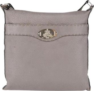 Fendi Pre-owned Vintage Cross Body Bag - Dames - Vintage Schoudertas - Grijs - ONE Size - Leer - Vintage