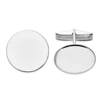 Diamond2Deal 14K White Gold Circular Mens Cuff Links