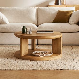 Castlery Brown Wooden Round Coffee Table | Casa by Castlery