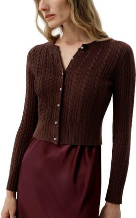 LilySilk X LYDIA MILLEN The Hawthorn Cardigan in Red Clay at Nordstrom, Size X-Large