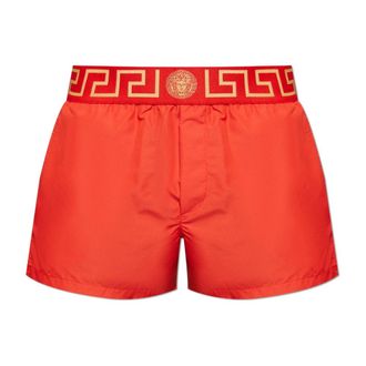 Versace Beachwear, male, Red, Size: 3XL Swim shorts with logo