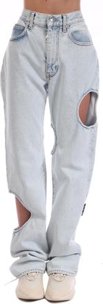 Off-white Off White Dames Meteor Coole Baggy Jeans (Lichtblauw)