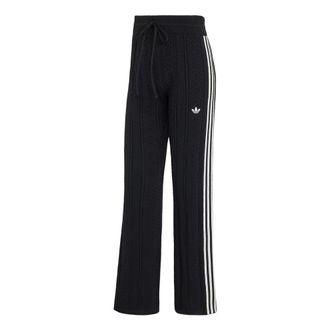 adidas (WMNS) adidas Wide-Leg Track Pant Asia SIzing Black Cloud White KR9626