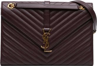 Saint Laurent Pre-owned Saint Laurent Large Chevron Grain de Poudre Monogram Envelope Bag Ladies D8F1G5XX0MS5Y437
