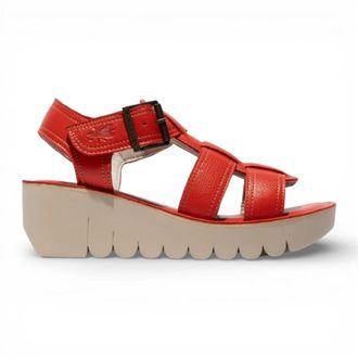 FLY London Leather Wedge Sandals Bold Everyday Comfort