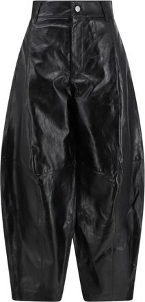 SOEUR Soeur, Broeken, Dames, Zwart, 2Xs, Leer, Leren broek met wijde pijpen