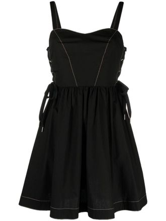 Pinko Flared mini-jurk met kant - Zwart