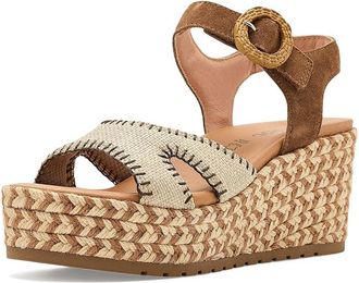 Naot Majorca Womens Wedge Shoes Brown Cedar Suede/Linen Raffia : EU 42 (US Womens 11) M, Leather/Suede