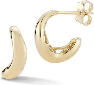 Ember Fine Jewelry 14K Wavy Hoop Earrings