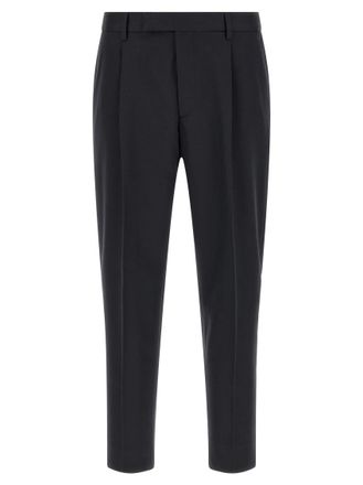 Ermenegildo Zegna Dark Blue Tapered Pleated Trousers
