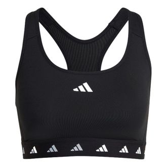 adidas (WMNS) adidas Powerreact Training Medium-Support Techfit Bra Asia Sizing Black White HN7273