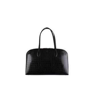 Toteme Croco-Embossed Day Tote - Dames - Tassen - Zwart - Maat: ONE Size Leer