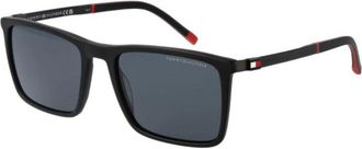 Tommy Hilfiger Volledig montuur rechthoekige zonnebril met 100% Uva- & UVB-bescherming - Heren - Zonnebrillen - Zwart - ONE Size - Accessoires