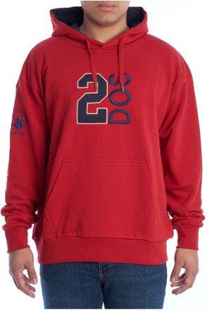 La Martina Zip Hoodie met Iconisch Design - Heren - Hoodies - Rood - L - Katoen - Hoodies & sweatvesten