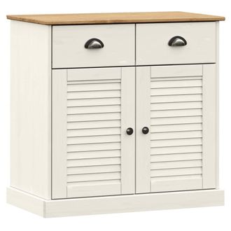 Berkfield Home Sideboard with Drawers VIGO 78x40x75 cm White Solid Wood Pine | Size: 78 x 40 x 75 cm