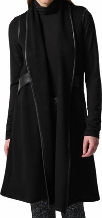 Joseph Ribkoff Faux Leather Vest In Black