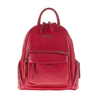 Pierre Cardin Gestructureerde Leren Rugzak - Dames - Rugzakken - Rood - ONE Size - Leer - Tassen