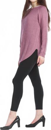Papillon Zip Side Long Sleeve Sweater In Lilac
