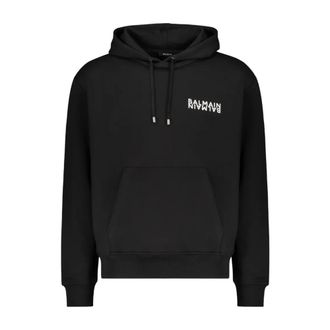 Balmain Hoodies, male, Black, Size: 2XL Logo Hoodie