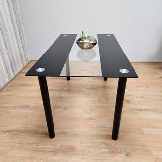 Kosy Koala Dining Table Black Glass Kitchen Place for 4 Seats, Dining Table Only