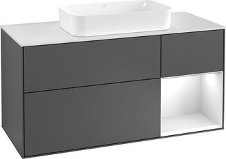 Villeroy & Boch Villeroy&boch - Finion, Muebles De Ba&ntilde;o, 1200 X 603 X 501 Mm, Angular, Con Estanter&iacute;a (iluminada), Modelo Suspendido, Fabricado En Madera, Lavabo En E