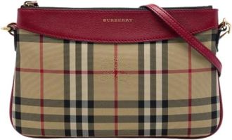 Burberry Pre-owned Canvas Crossbody Bag - Dames - Pre-owned - Beige - Maat: ONE Size Leer