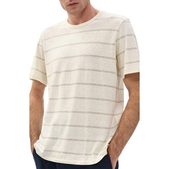 Rag & Bone Classic Stripe Hemp & Cotton T-Shirt in White at Nordstrom, Size Xx-Large