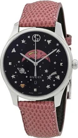 Gucci G-Timeless Black Moonphase Dial Ladies Watch YA1264046