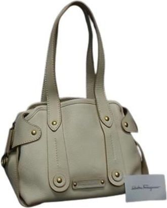 Ferragamo Leather Handbag Shoulder Bag Tote Bag (Pre-Owned)