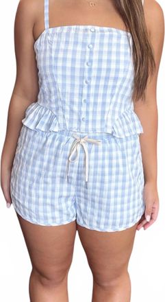 Sadie & Sage Womens Drawstring Shorts In Sky Blue