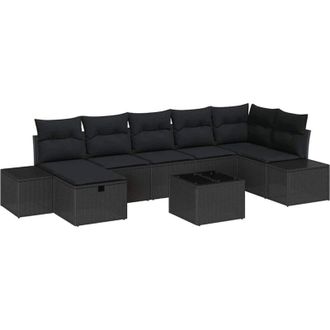 vidaXL Sofa Set with Cushion 8 pcs Poly Rattan vidaXL
