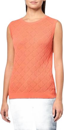 Multiples Scoop Neck Sweater Tank Top In Coral