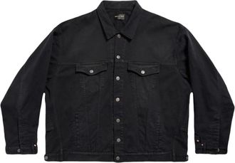 Balenciaga Zwarte Deconstructed Denim Jas - Heren - Casual Overhemden - Zwart - S - Denim - Overhemden
