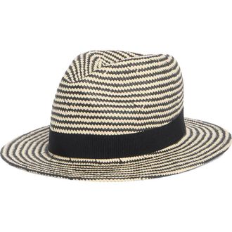 Kate Spade New York Two-Tone Fedora Hat in Natural/Black at Nordstrom Rack